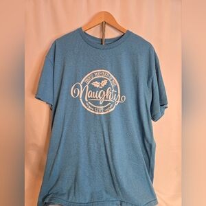 “Proud Member of the Naughty List” Graphic Tee | Blue Holiday ShirtDTF Transfer